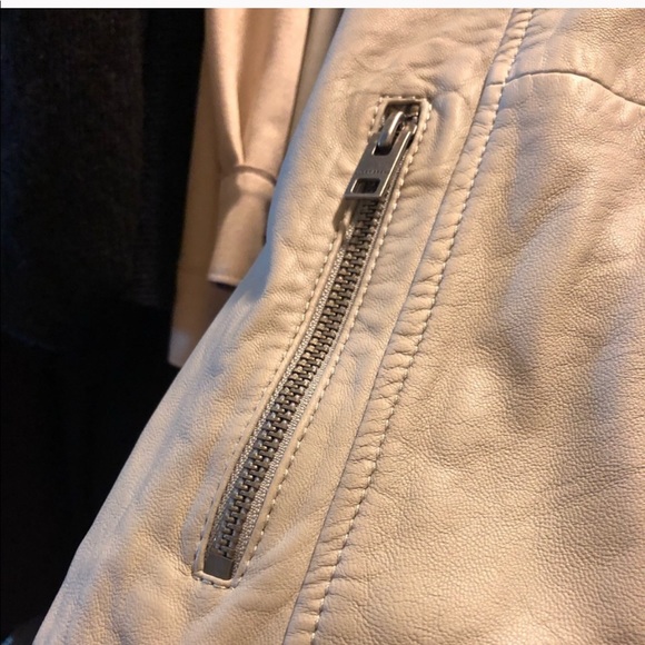 Lucky Brand light grey leather jacket - Picture 5 of 8